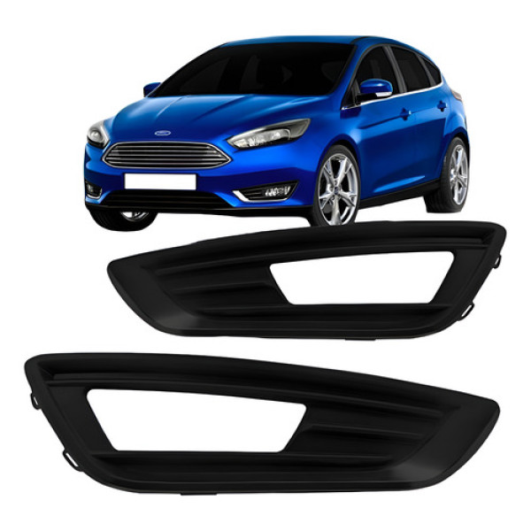 Moldura Milha Focus 2015 2016 2017 2018 Com Furo Preto