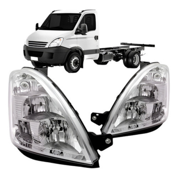 Par Farol Para Iveco Daily 2008 A 2020 Elétrico Com Motor