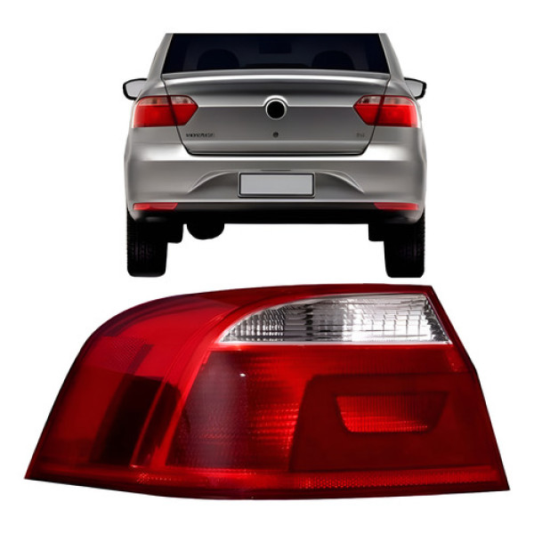 Lanterna Traseira Voyage 2013 A 2016 Bicolor Borda Cromada