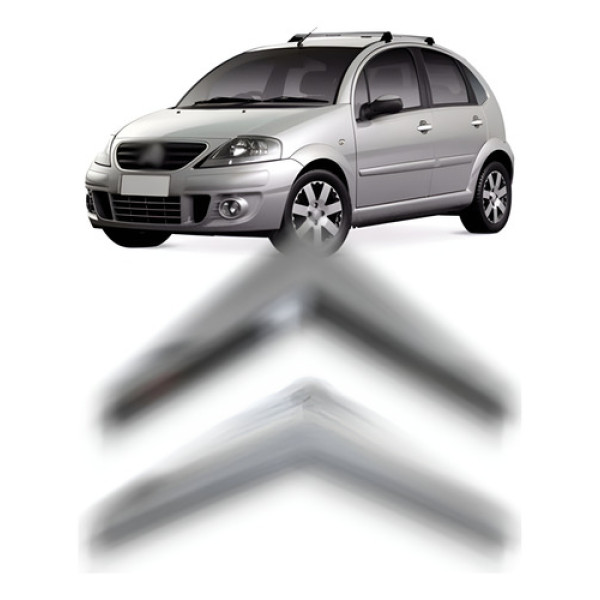 Emblema Grade Radiador Para Citroen C3 2009 A 2012 Cromado