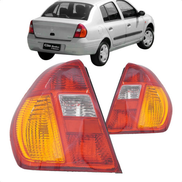 Lanterna Traseira Clio Sedan 1999 A 2004 Tricolor