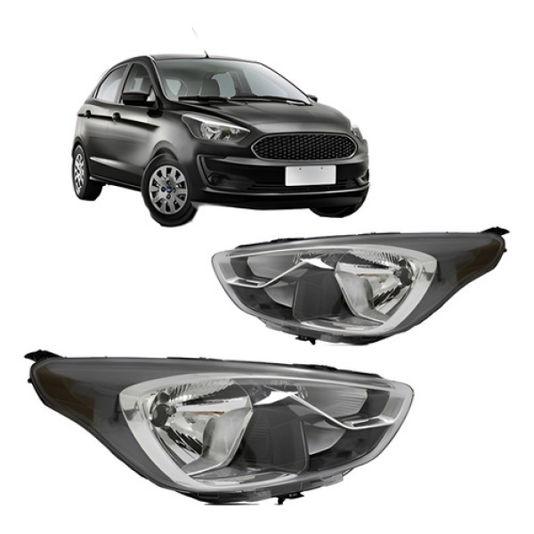 Par Farol Ka 2019 2020 2021 2022 Mascara Negra Friso Cromado