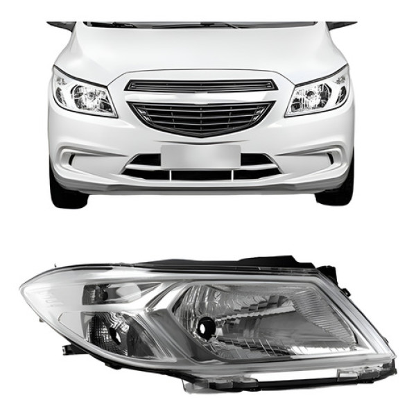 Farol Onix Prisma 2013 2014 2015 2016 Manual Cromado