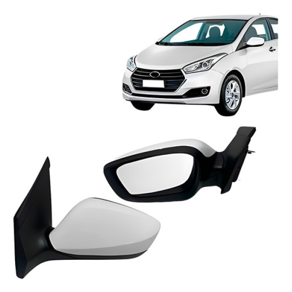 Retrovisor Externo Hb20 2012 A 2019 Branco Eletrico