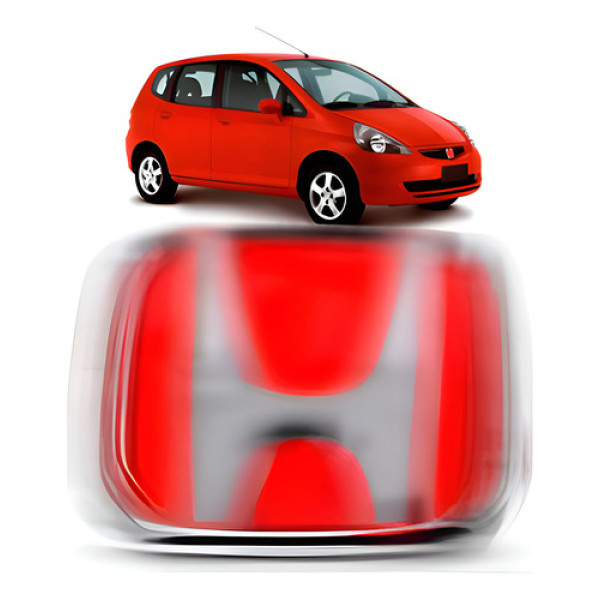 Emblema Grade Radiador Fit/civic 2004 A 2006 Vermelho
