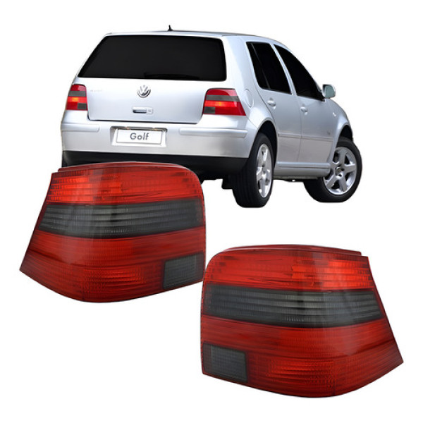 Par Lanterna Golf Fume Gti 1998 99 00 01 02 03 04 05 06. Ambos Lados Vermelho