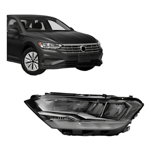 Farol Jetta Sedan 19 A 22 Elétrico C/ Motor Led Tyc Direito