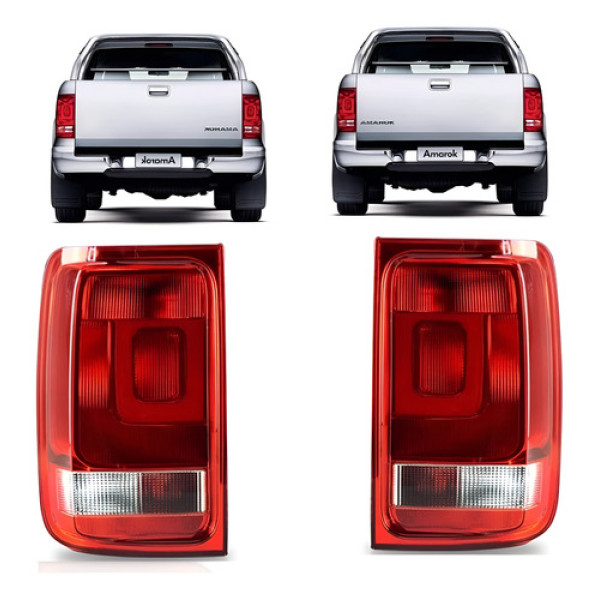 Par De Lanterna Traseira Amarok 2010 2011 12 2014 15 2016 Ambos Lados Bicolor
