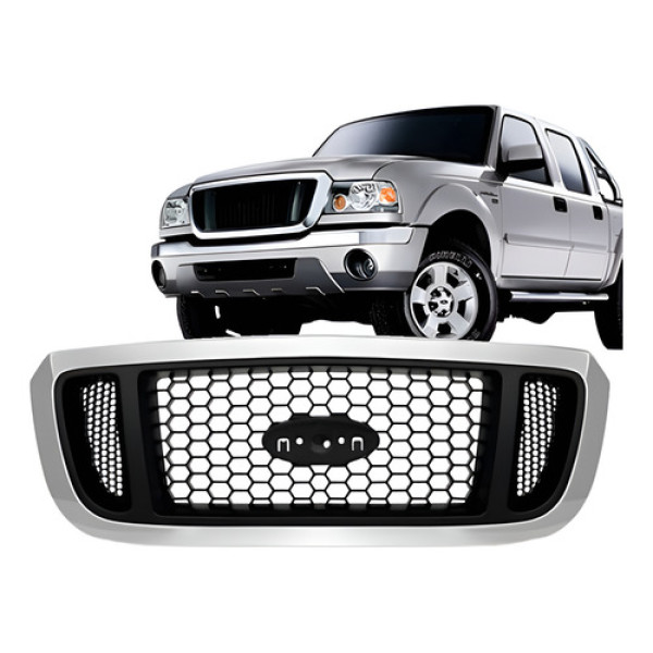 Grade Central Para Ford Ranger 2005 Á 2009 Colmeia Preta