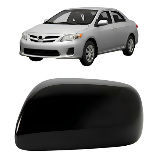 Capa Retrovisor Corolla 2008 A 2012 S/ Furo Preto Liso