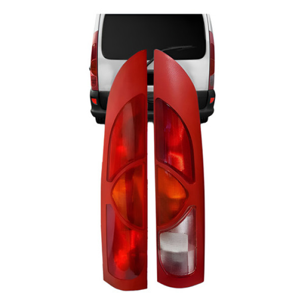 Par Lanterna Traseira Kangoo 1997 A 2006 Vermelha Ambos Lados Vermelho