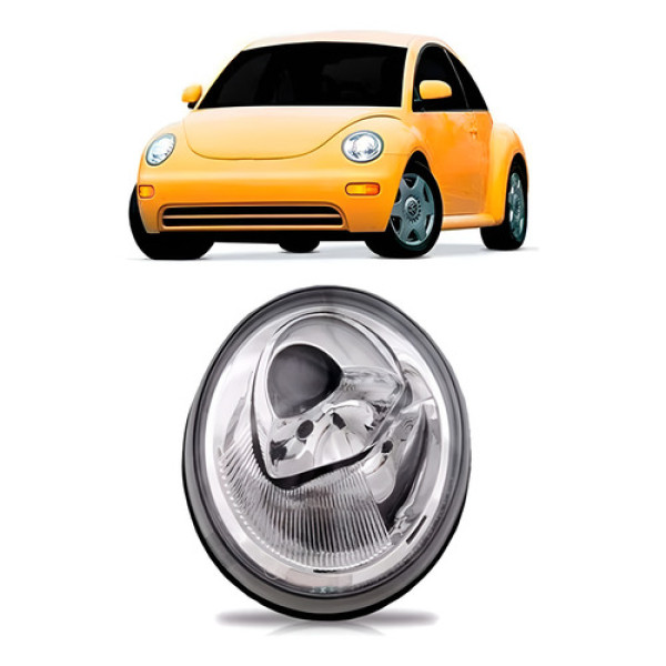 Farol Dianteiro New Beetle 1998 A 2005 Cromado Mega Desconto