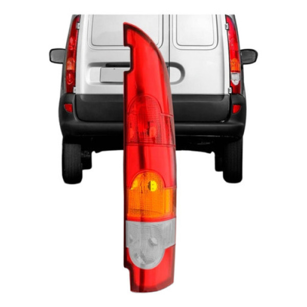 Lanterna Traseira Kangoo Furgao 2003 A 2012 Bicolor Ré Verm