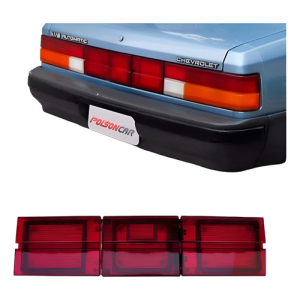 Aplique Traseiro Central Opala 1988 1989 1990 1991 1992 Rubi Vermelho