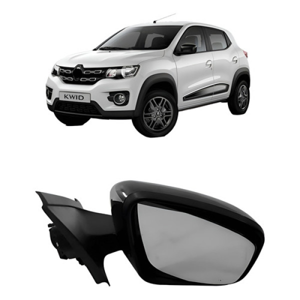 Retrovisor Elétrico C/ Capa Preta Kwid 2017 A 2023