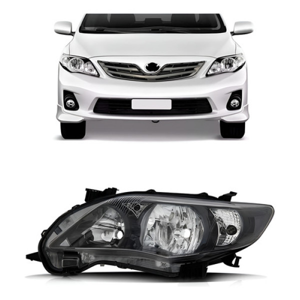 Farol Corolla 2012 2013 2014 Mascara Negra Fume