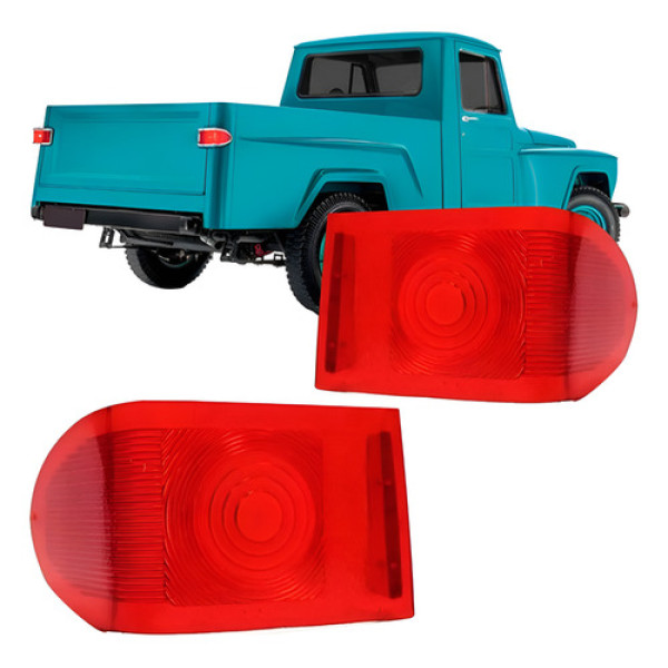 Par Lente Lanterna Pick-up Rural F75 1960 A 1979 Canto Vermelho