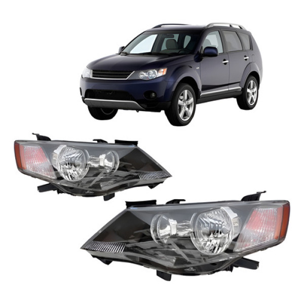 Farol Outlander 2008 2009 Fumê Eletrico Direito/passageiro