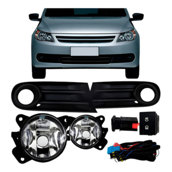 Kit Farol Milha Auxiliar Gol G5 2009 A 2012 Moldura