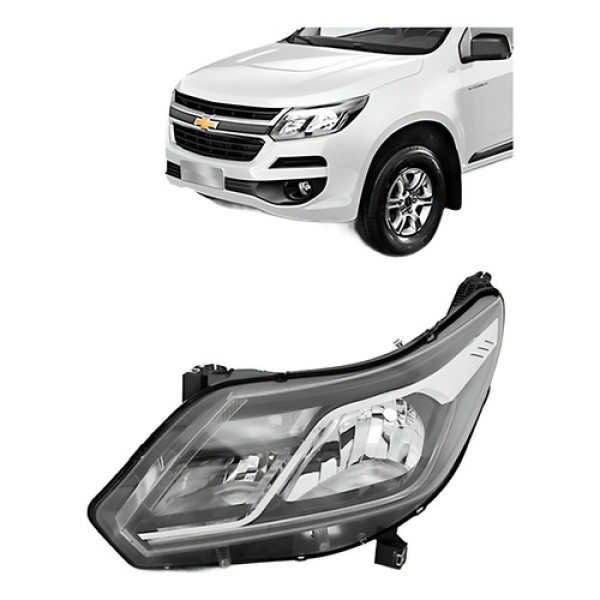 Farol S10 Trailblazer 2017 A 24 Elétrico Com Led Tyc Esquer Esquerdo/motorista