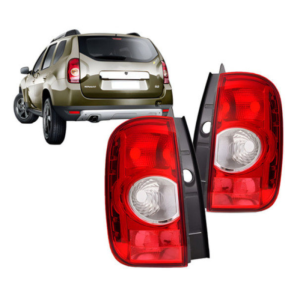 Par Lanterna Traseira Duster 2010 2011 2012 2013 2014 2015 Ambos Lados Vermelho
