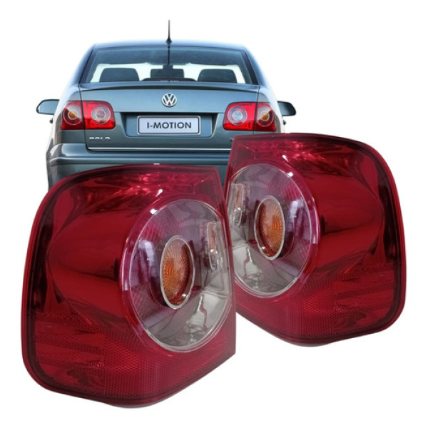 Par Lanterna Traseira Volks Polo Sedan 2007 A 2012 Canto