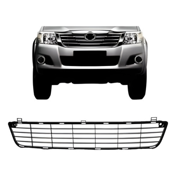 Grade Parachoque Hilux 2012 2013 2014 2015 Central Preto Preto