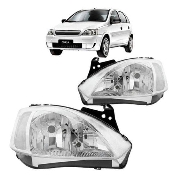 Farol Corsa Montana 2003 2004 2005 2006 2007 Cromado Manual