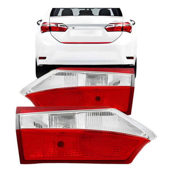 Par Lanterna Traseira Corolla 2014 A 2016 Mala Sem Led Ambos Lados Bicolor