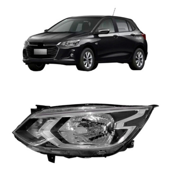 Farol Manual Cromado S/ Led Onix Lt / At 2020 2021 2022