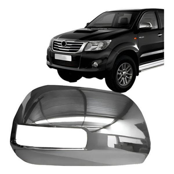 Capa Retrovisor Hilux 2013 2014 2015 2016 Cromado Com Furo