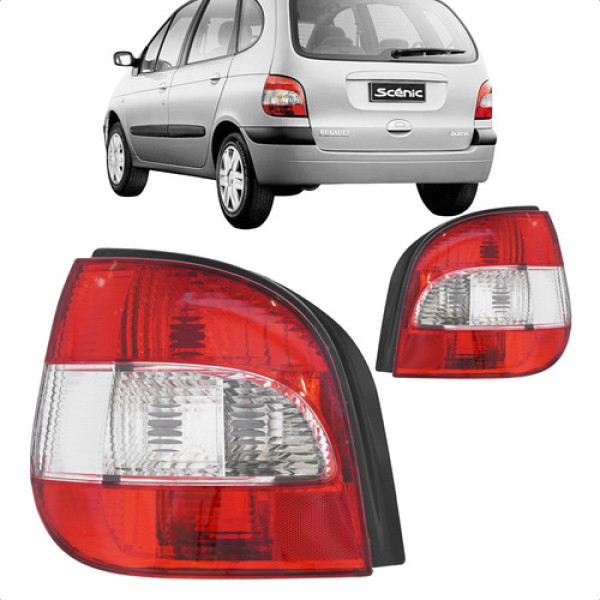 Lanterna Traseira Scenic 2001 A 2011 Vermelho/cristal