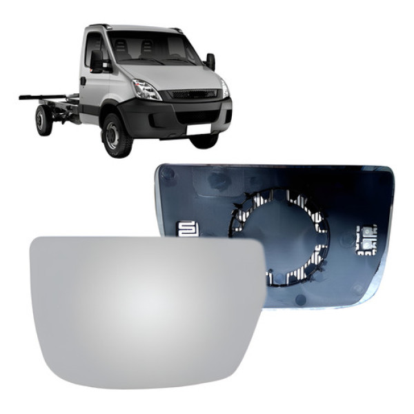 Lente Retrovisor Iveco Daily 2008 A 2014 Inferior Com Base