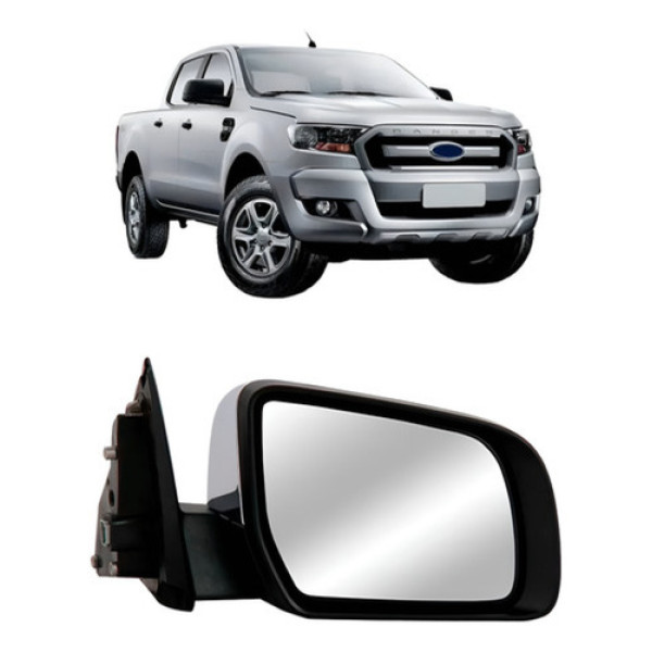 Retrovisor Para Ford Ranger 2013 2014 2015 Fixo Cromado