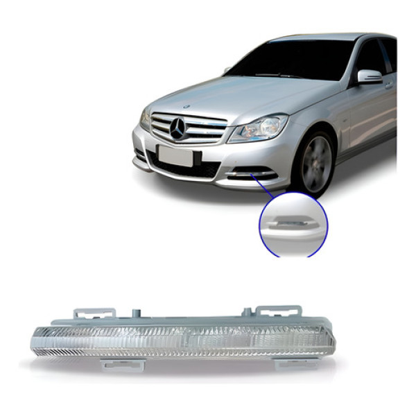 Farol Milha Led Mercedes C180 C200 Ano 2012 2013 2014 Cristal Esquerdo