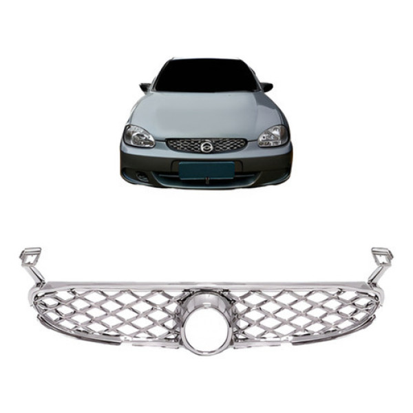 Grade Radiador Corsa 2000 2001 2002 2002 Colmeia Cromada.