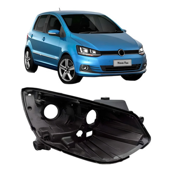 Carcaça Farol Para Vw Fox 2015 2016 2017 2018 2019 A 2022
