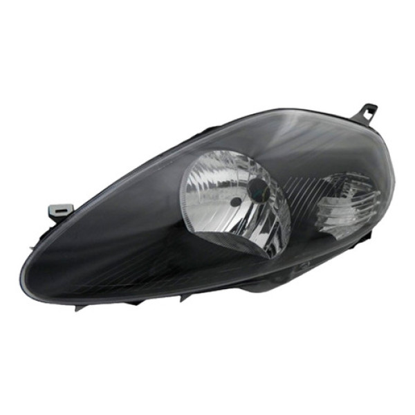 Farol Punto 2007-2012 Elétrico Máscara Negra Soquete Oval Esquerdo/motorista