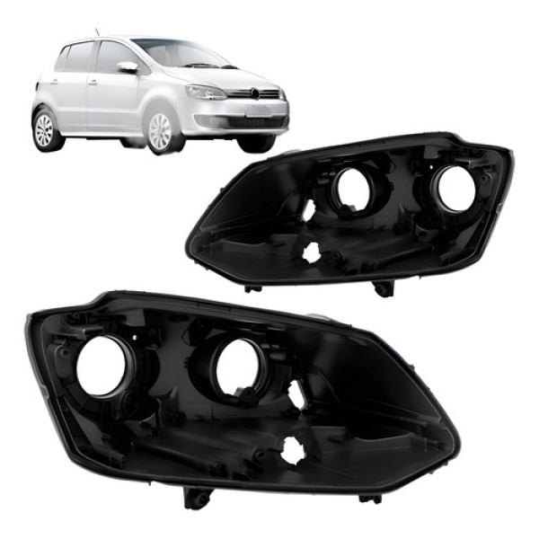 Par Reparo Carcaça Farol Dianteiro Fox 10/2014 Duplo Oferta Ambos Lados
