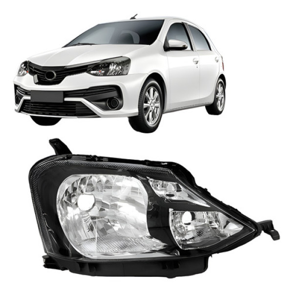 Farol Etios 2017 2018 2019 2020 2021 Mascara Negra