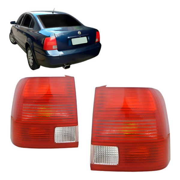 Par Lanterna Traseira Passat 97 98 99 00  Re Branca Ambos Lados Vermelho