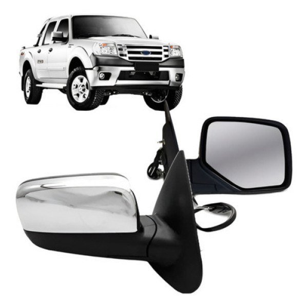 Par Retrovisor Ranger 2010 2011 2012 Elétrico Cromado