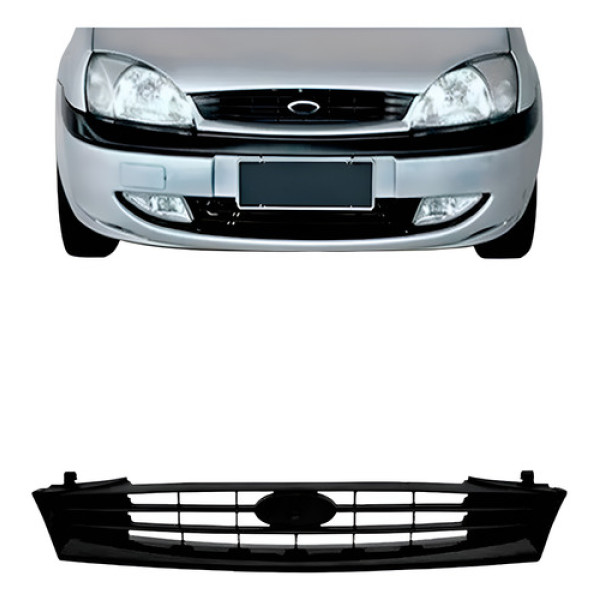 Grade Radiador Fiesta 2000 A 2002 Courier 2000 A 2010 Preto