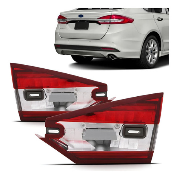 Par Lanterna Traseira Porta Mala Ford Fusion 2017 2018 2019 Ambos Lados Bicolor