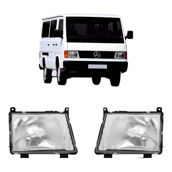 Farol Mercedes Mb 180 1991 1992 1993 1994 1995 Cromado