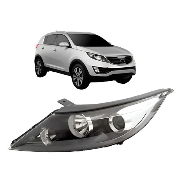 Farol Sportage 2011 2012 2013 Manual Eletrico Sem Led