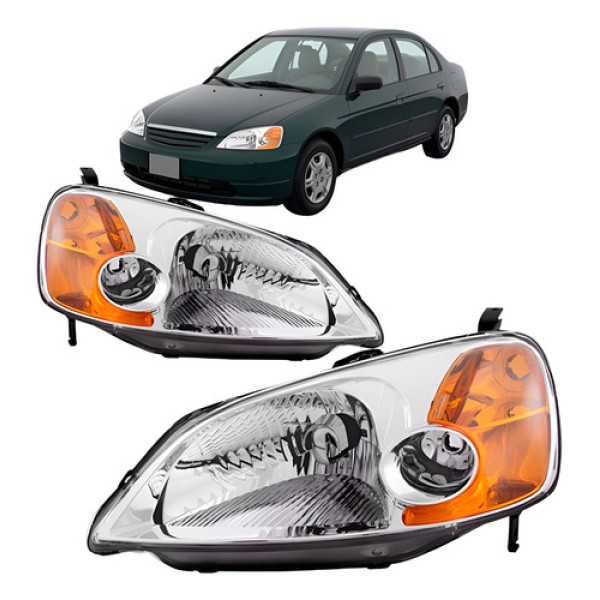 Farol Honda Civic 2001 2002 2003 Manual Depo