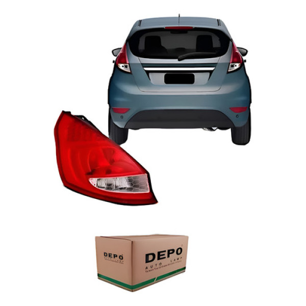 Lanterna Traseira Fiesta Mexicano Hatch 2011 A 2013 Depo Esq Esquerdo/motorista Vermelho