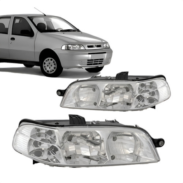 Farol Palio 2001 A 2006 Carcaça Preta Lado Esquerdo Esquerdo/motorista