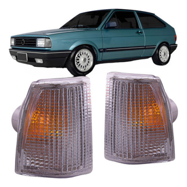 Par Pisca Seta Gol 1987 88 1989 1990 Cristal Lente Plástico